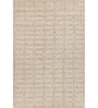 Soft Geometric Braided Rug 5X8'6 ft| Tan & White Carpet Dhurrie