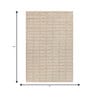 Soft Geometric Braided Rug 5X8'6 ft| Tan & White Carpet Dhurrie