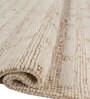 Soft Geometric Braided Rug 5X8'6 ft| Tan & White Carpet Dhurrie