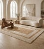 Soft Geometric Braided Rug 5X8 ft| Natural & White Carpet Dhurrie
