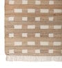 Soft Geometric Brick Rug 5X7'6 ft| Tan & White Carpet Dhurrie