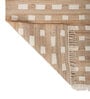Soft Geometric Brick Rug 5X7'6 ft| Tan & White Carpet Dhurrie
