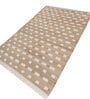 Soft Geometric Brick Rug 5X7'6 ft| Tan & White Carpet Dhurrie