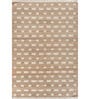 Soft Geometric Brick Rug 5X7'6 ft| Tan & White Carpet Dhurrie