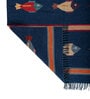 Soft Geometric Fish Pictorials Rug 4X6'6 ft| Deep Navy & Ribbon Red Carpet Dhurrie