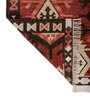 Soft Geometric Motif Rug 4'6X6'6 ft| Ribbon Red & Natural Brown Carpet Dhurrie