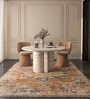 Soft Geometric Motif Rug 5X7'6 ft| Orange & Bright Yellow Carpet Dhurrie