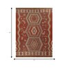 Soft Geometric Motif Rug 9X12 ft| Orange & Oasis Green Carpet Dhurrie