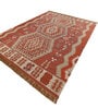 Soft Geometric Motif Rug 9X12 ft| Orange & Oasis Green Carpet Dhurrie