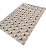 Soft Geometric Rug 4'6X7 ft| Medium Blue & White Carpet Dhurrie