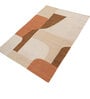 Soft Geometric Rug 4X5'6 ft| Beige & Orange Carpet Dhurrie