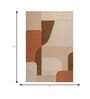 Soft Geometric Rug 4X5'6 ft| Beige & Orange Carpet Dhurrie