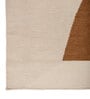Soft Geometric Rug 4X5'6 ft| Beige & Orange Carpet Dhurrie