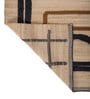 Soft Geometric Rug 5X7'6 ft| Tan & Ebony Carpet Dhurrie