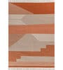 Soft Geometric Rug 5X8 ft| Orange & Beige Carpet Dhurrie