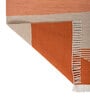 Soft Geometric Rug 5X8 ft| Orange & Beige Carpet Dhurrie