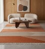 Soft Geometric Rug 5X8 ft| Orange & Beige Carpet Dhurrie