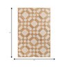 Soft Geometric Rug 5X8 ft| Tan & White Carpet Dhurrie