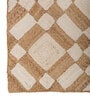 Soft Geometric Rug 5X8 ft| Tan & White Carpet Dhurrie