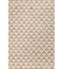 Soft Geometric Rug 5X8 ft| Tan & White Carpet Dhurrie