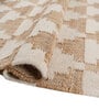Soft Geometric Rug 5X8 ft| Tan & White Carpet Dhurrie