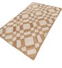 Soft Geometric Rug 5X8 ft| Tan & White Carpet Dhurrie