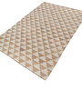 Soft Geometric Rug 5X8 ft| Tan & White Carpet Dhurrie