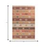 Soft Geometric Striped Rug 6'6X9'6 ft| Coral Essence & Yellow flash Carpet Dhurrie