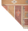 Soft Geometric Striped Rug 6'6X9'6 ft| Coral Essence & Yellow flash Carpet Dhurrie