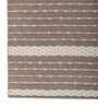 Soft Linked Striped Trellis Rug 3X5'6 ft| Leather Brown & White Carpet Dhurrie