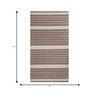 Soft Linked Striped Trellis Rug 3X5'6 ft| Leather Brown & White Carpet Dhurrie