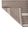 Soft Linked Striped Trellis Rug 3X5'6 ft| Leather Brown & White Carpet Dhurrie