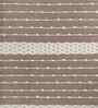 Soft Linked Striped Trellis Rug 3X5'6 ft| Leather Brown & White Carpet Dhurrie