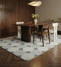 Soft Ogee Rug 5X8 ft| Dark Night Blue & White Carpet Dhurrie