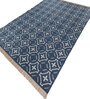Soft Quatrefoil Rug 9X12 ft| Dark Night Blue & White Carpet Dhurrie