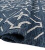 Soft Quatrefoil Rug 9X12 ft| Dark Night Blue & White Carpet Dhurrie