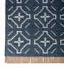 Soft Quatrefoil Rug 9X12 ft| Dark Night Blue & White Carpet Dhurrie