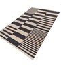 Soft Striped Rug 6X9 ft| Ebony & White Carpet Dhurrie