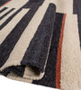 Soft Striped Rug 6X9 ft| Ebony & White Carpet Dhurrie