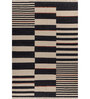 Soft Striped Rug 6X9 ft| Ebony & White Carpet Dhurrie