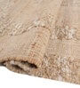Soft Textured Braided Rug 5'6X7'6 ft| Tan & White Carpet Dhurrie