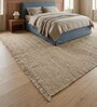 Soft Textured Braided Rug 8X10 ft| Tan & Beige Carpet Dhurrie