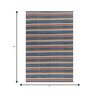 Soft Textured Striped Rug 5X7'6 ft| Deep Navy & Beige Carpet Dhurrie