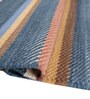 Soft Textured Striped Rug 5X7'6 ft| Deep Navy & Beige Carpet Dhurrie