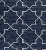 Soft Trellis Rug 5X8'6 ft| Deep Navy & White Carpet Dhurrie