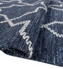 Soft Trellis Rug 5X8'6 ft| Deep Navy & White Carpet Dhurrie