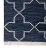 Soft Trellis Rug 5X8'6 ft| Deep Navy & White Carpet Dhurrie