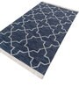 Soft Trellis Rug 5X8'6 ft| Deep Navy & White Carpet Dhurrie