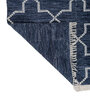 Soft Trellis Rug 5X8'6 ft| Deep Navy & White Carpet Dhurrie