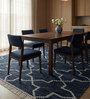 Soft Trellis Rug 5X8'6 ft| Deep Navy & White Carpet Dhurrie